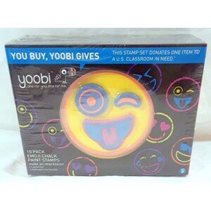 Yoobi Stamp Foam Set Emojis and Tray 10 foam stamps